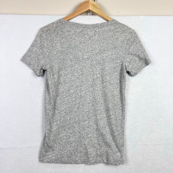Lot Of 2 MADEWELL Women's V Neck Cotton Tee Shirts Blue Striped & Solid Gray - Picture 4 of 10